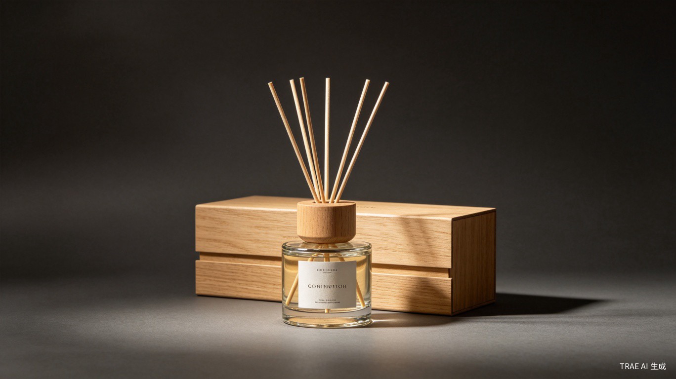 Reed diffuser wood packaging