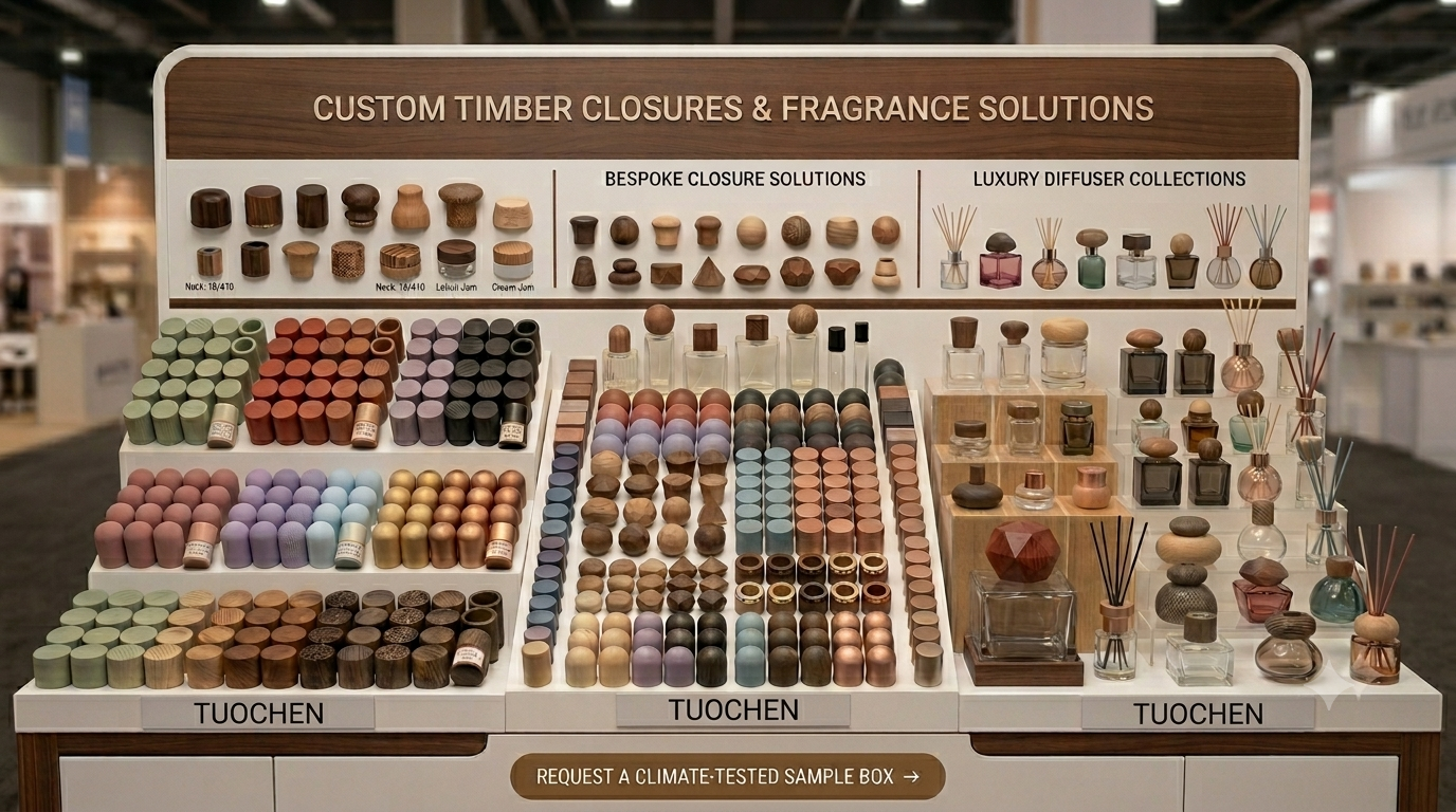 TUOCHEN full product range - custom timber closures and fragrance solutions